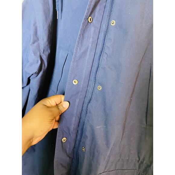 Cabin Creek Womens Hooded Zip Snap Coat Long Jacket Blue Plaid Lining 2X - Picture 9 of 11